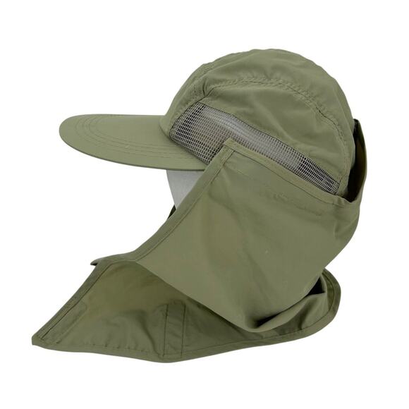 Dorfman Pacific DPC Removable Flap Sun Shade Hat Cap Mesh Khaki Nylon Poly OS - Picture 2 of 9
